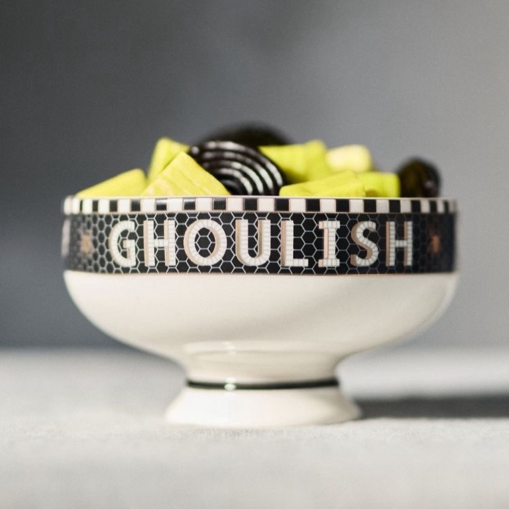 Anthropologie The Bistro Tile Stoneware Nut Bowl: Halloween Edition